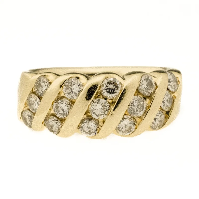 Open frame engagement rings-1.05ctw Diamond Accented Fashion Ring in 14K Yellow Gold - Size 6.5