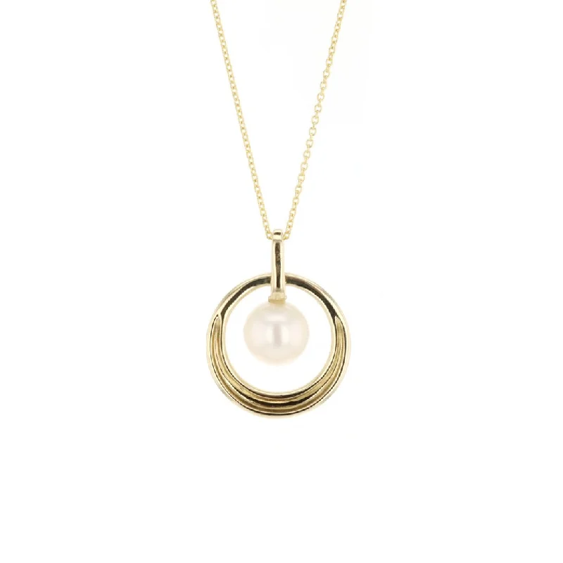 Tide shape necklaces-18" Pearl & Diamond Pendant Necklace | 10276686