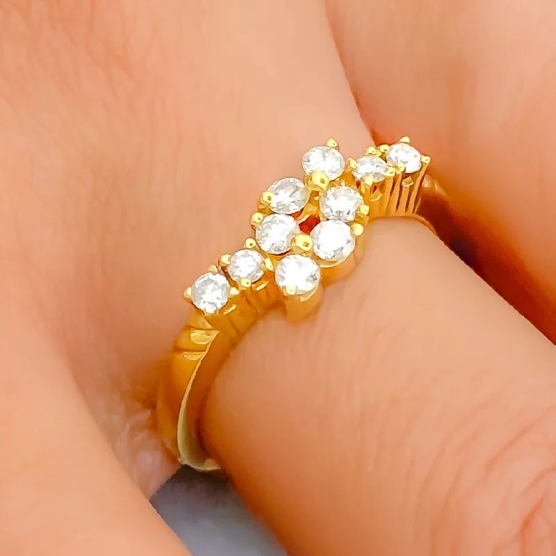 Mystic eye engagement rings-Refined Everyday Diamond + 18k Gold Ring