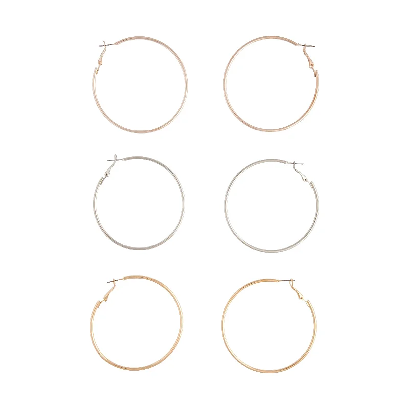 Light drop earrings-Mix Tube Big Hoop Earring Pack