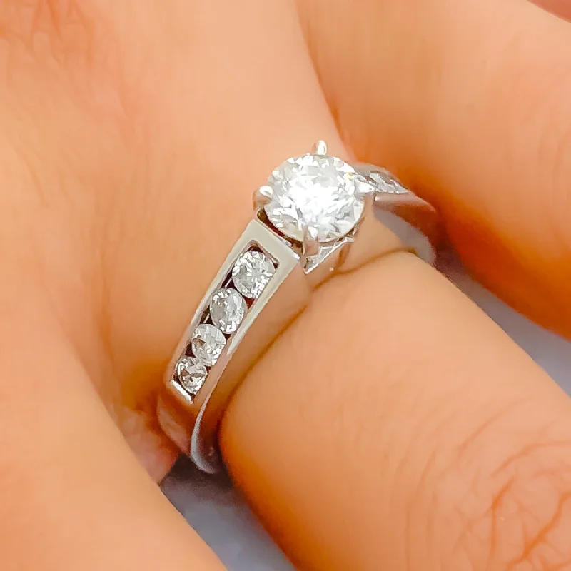 Cord detail engagement rings-Lavish Elevated Diamond + 18k Gold Ring