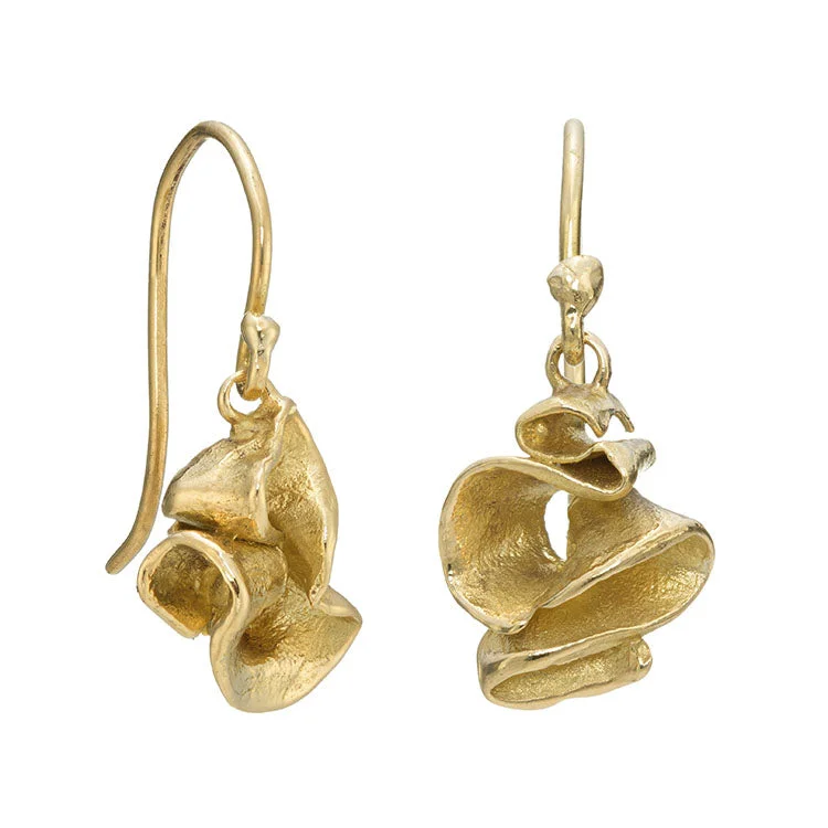 Bead weave earrings-Furl Drops 18ct Gold