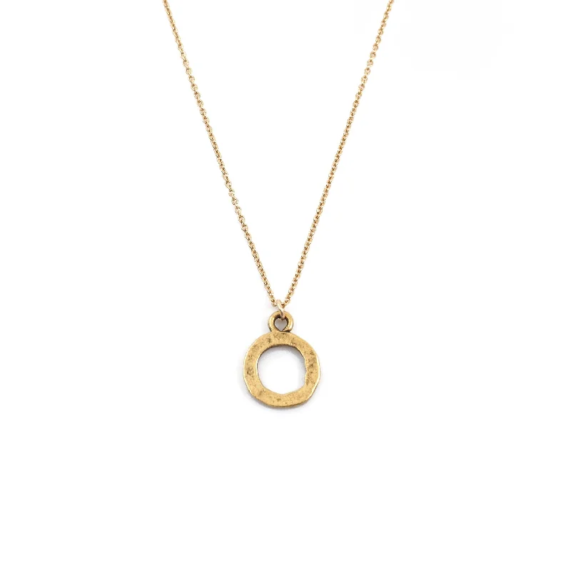 Sleek drop necklaces-The Full Circle Gold Necklace