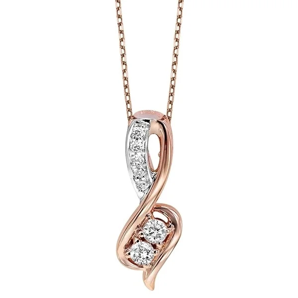 Layered chain necklaces-Diamond Anniversary 2-Stone Infinity Pendant Necklace in 14k Two-Tone Gold