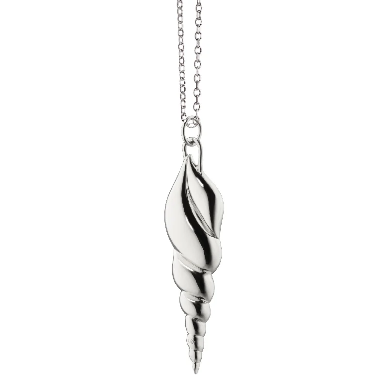 Sleek drop necklaces-The Venus Shell Necklace in Sterling Silver