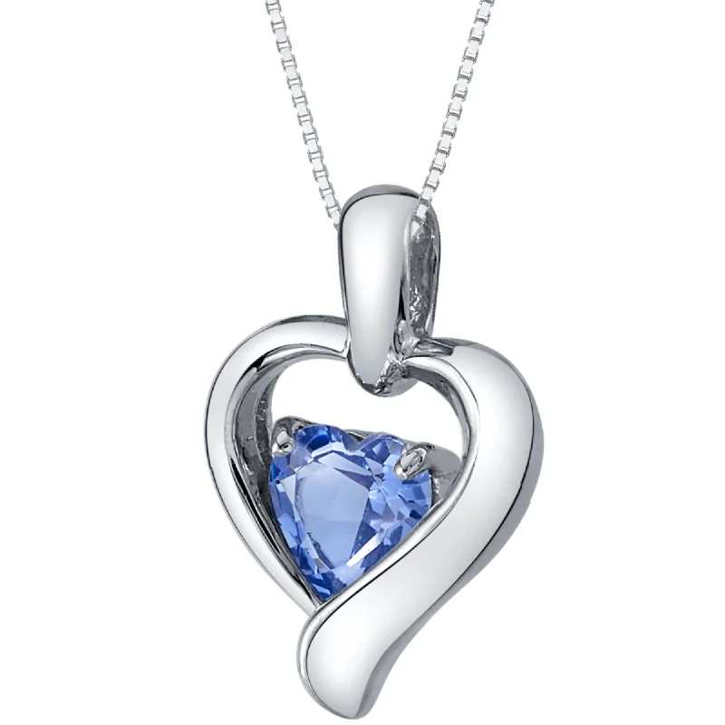 Cosmic charm necklaces-1 ct Simulated Tanzanite Pendant Necklace in Sterling Silver