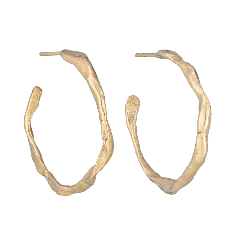 Topaz stud earrings-Penzance Hoops 9ct Gold