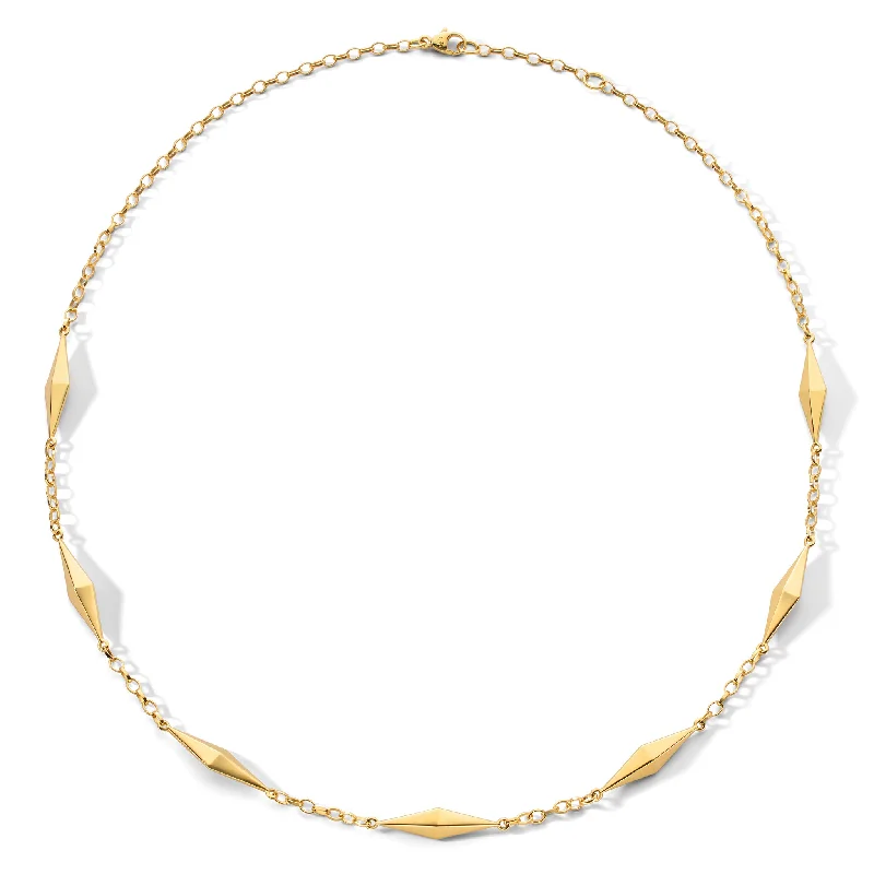 Light wood necklaces-"Points North" 18K Gold Necklace