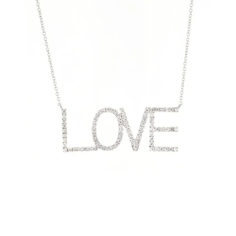 Crystal-twisted necklaces-0.58 ctw Diamond LOVE Necklace