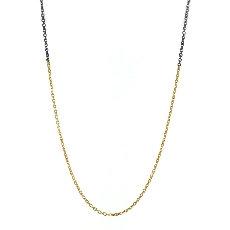 Silk cord necklaces-24K & Silver Chain Necklace