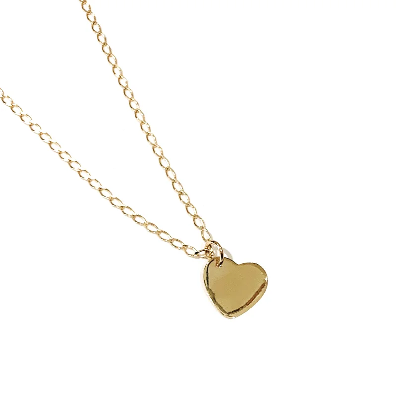 Leaf design necklaces-The Tender Heart Necklace in 10K Gold