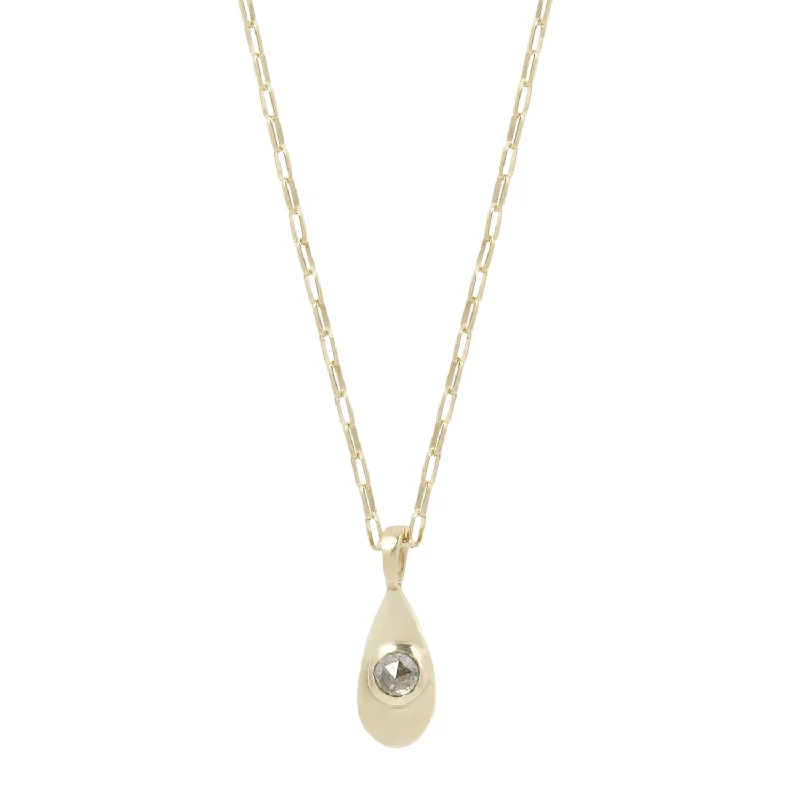 Flat knot necklaces-AGUA NECKLACE - GOLD/DIAMOND