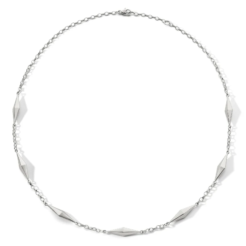 Slanted design necklaces-"Points North" Sterling Silver Necklace