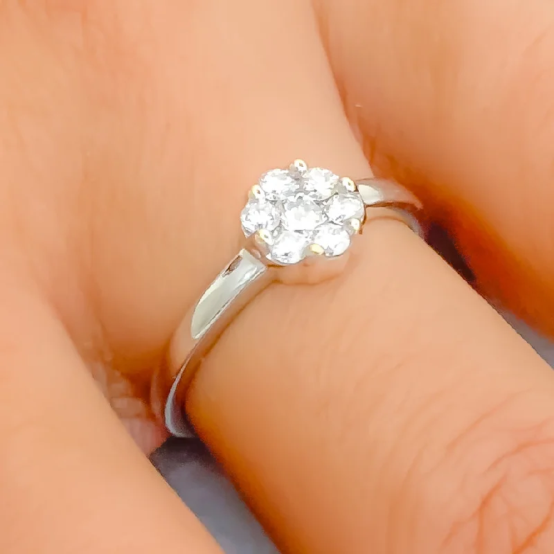 Open frame engagement rings-Subtle Diamond + 18k Gold Cluster Ring