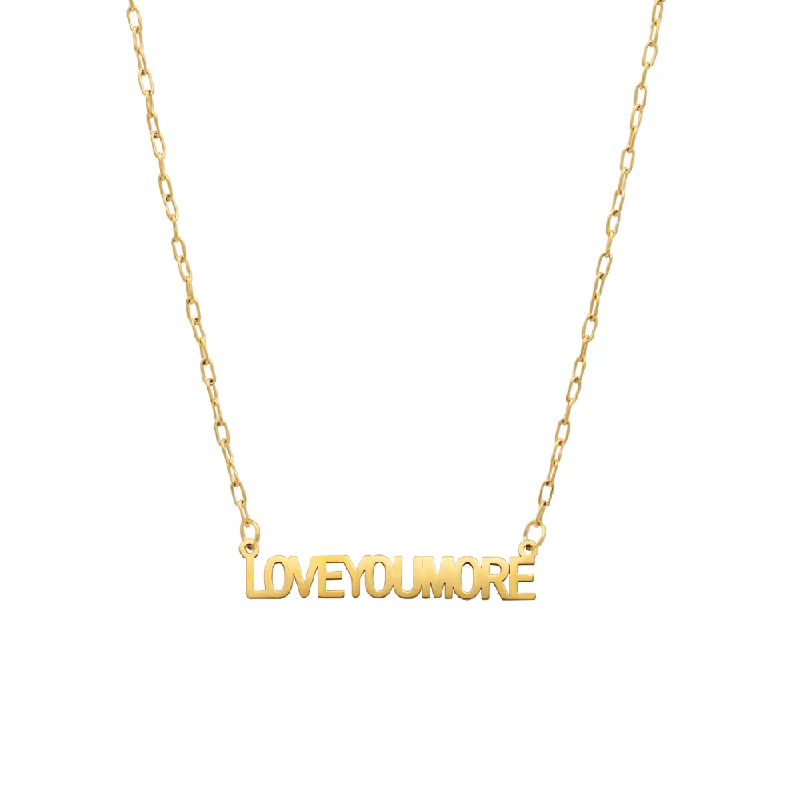 Coiled cord necklaces-Love You More Bar Gold Necklace