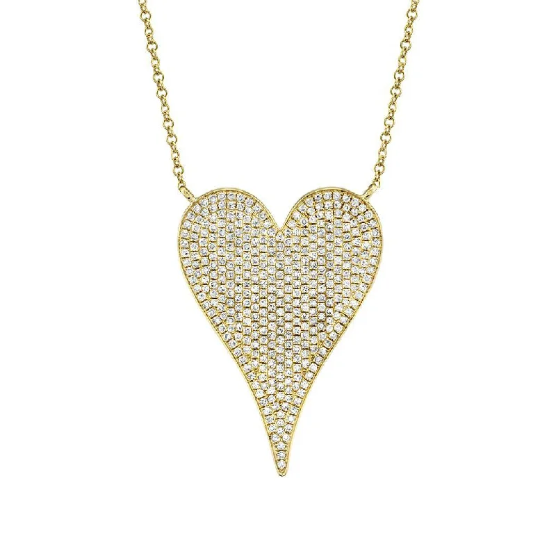 Playful bead necklaces-0.83 ctw Diamond Heart Necklace