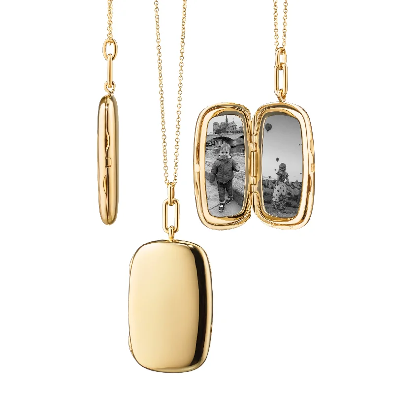 Bold art necklaces-The "Finn" 18K Gold Locket Necklace