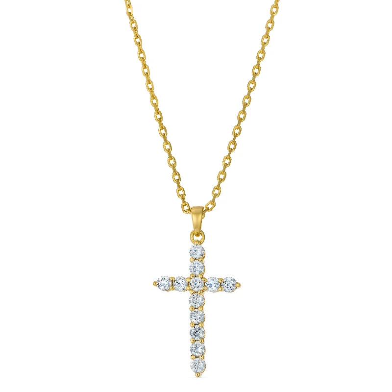 Silk fringe necklaces-Skinny Diamond Cross Necklace