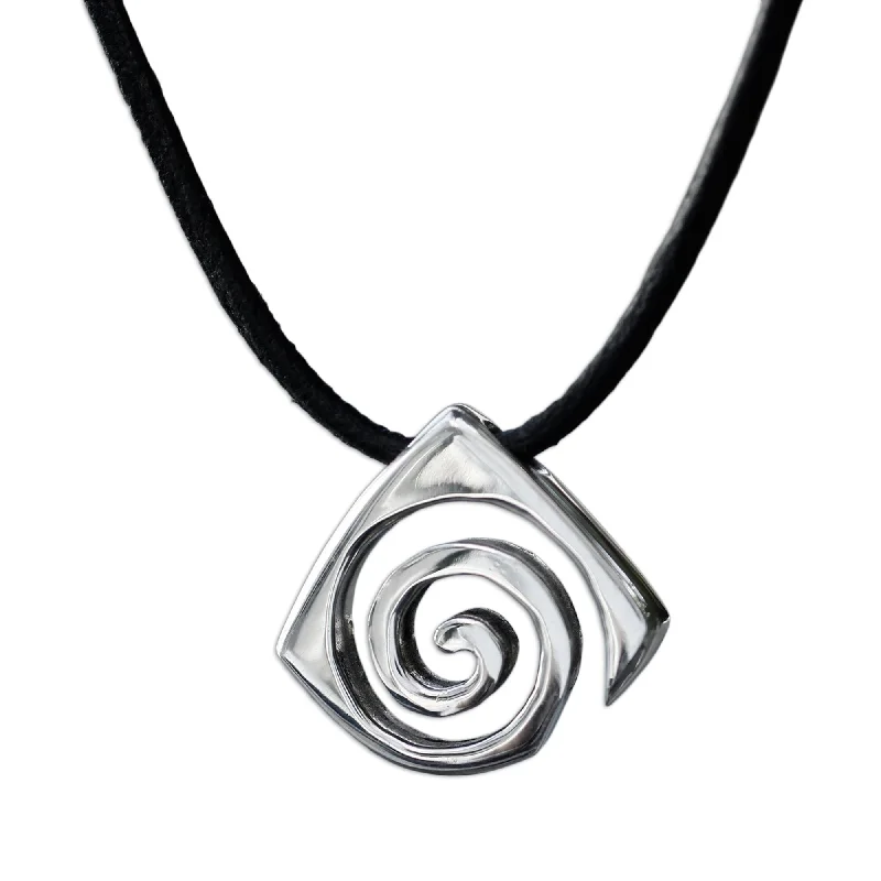 Smooth pendant necklaces-Novica Handmade Vortex Sterling Silver Pendant Necklace