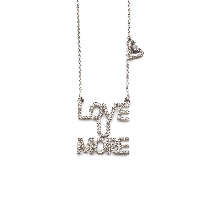 Peace eye necklaces-Love You More Sunrise Necklace in Diamonds & 14K White Gold