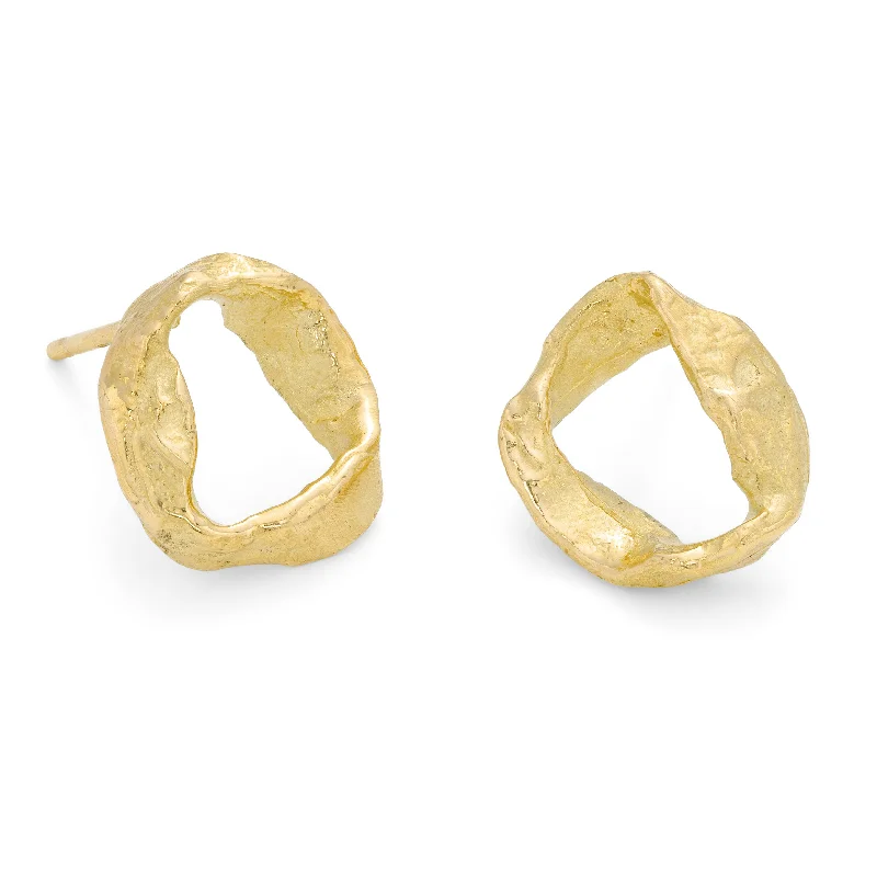 Cultured pearl earrings-Whorl Studs 18ct Gold