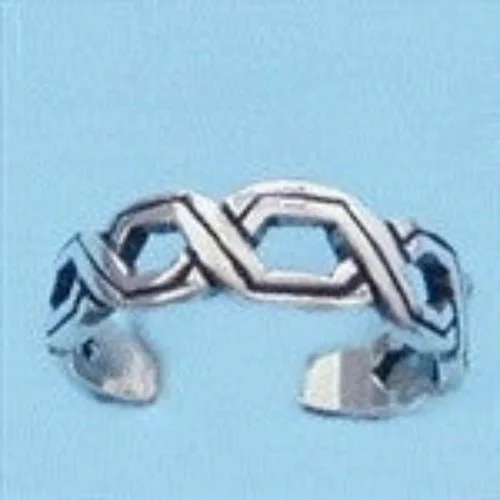 Vintage lock engagement rings-Braid Design Sterling Silver Toe Ring