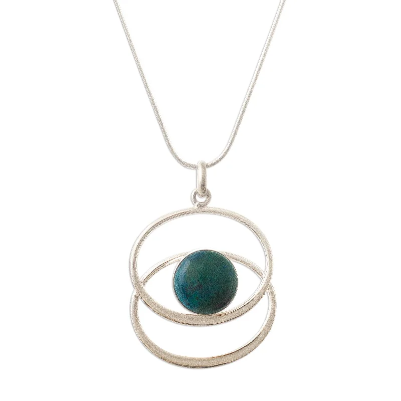 Smooth pendant necklaces-Novica Handmade Cuddle Me Green Chrysocolla Pendant Necklace