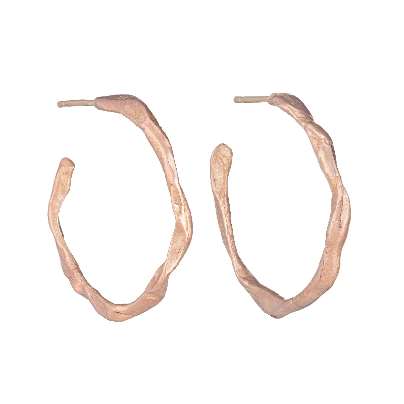 Surf theme earrings-Penzance Hoops 9ct Rose Gold