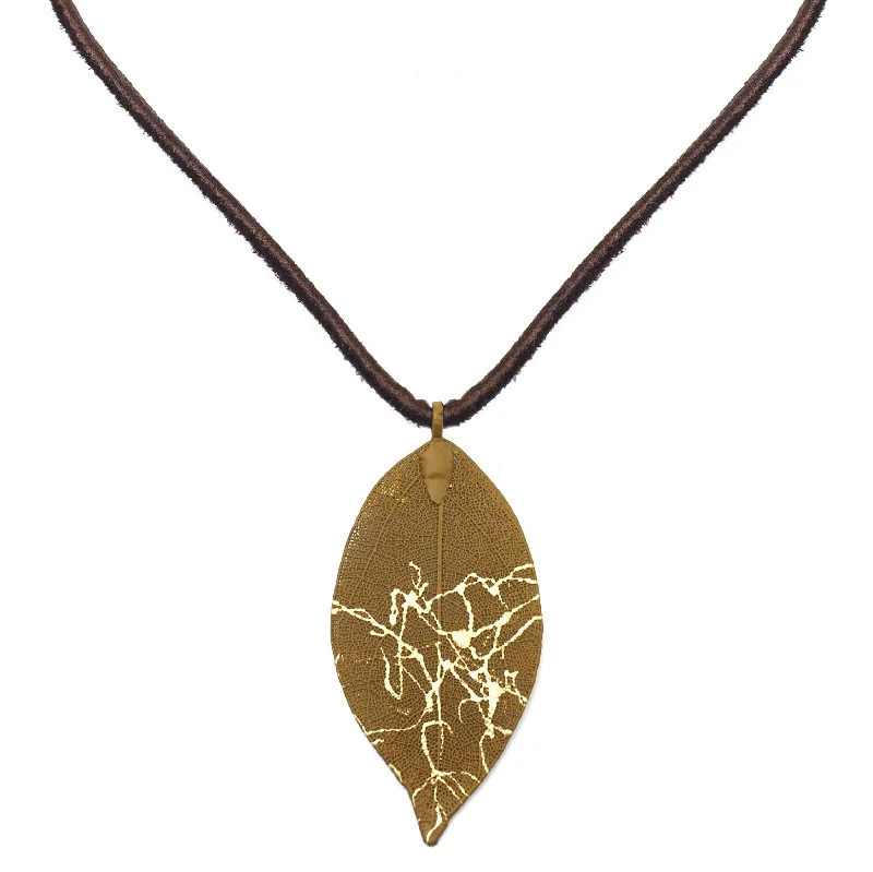 Retro deco necklaces-The Victoria Leaf Necklace