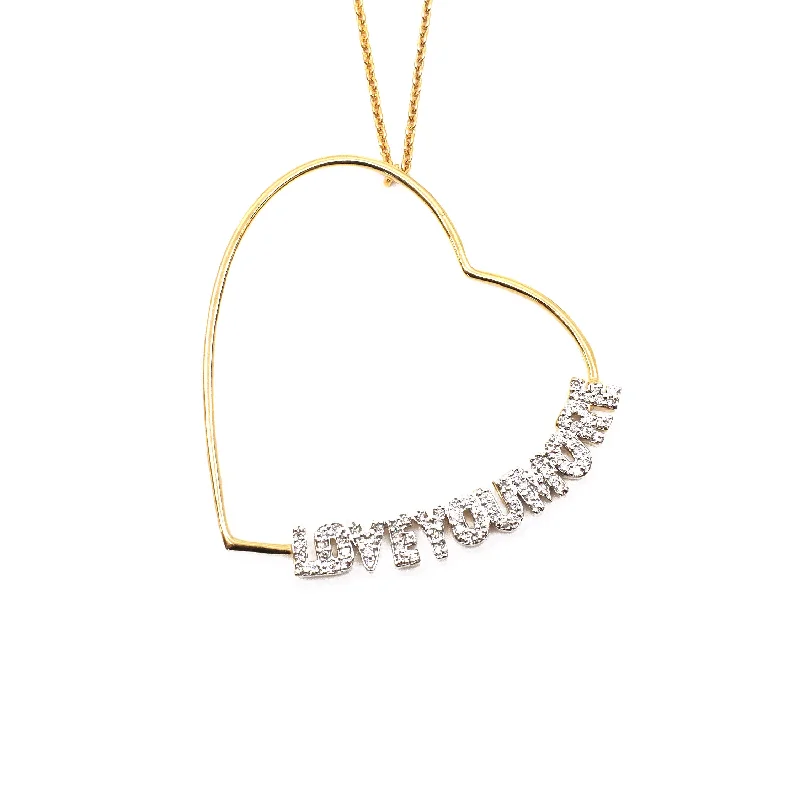 Raised disc necklaces-Lucy Love Necklace in White Diamonds and Gold