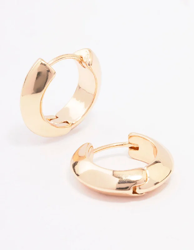 Morganite stud earrings-Gold Chunky Small Hoop Earrings