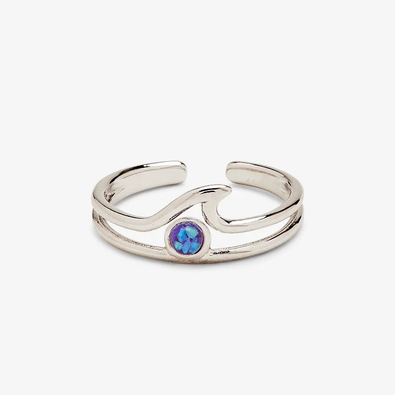 Vintage rose engagement rings-Opal Wave Toe Ring