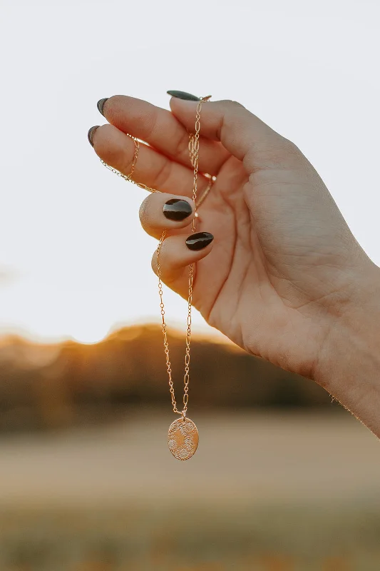 Bold art necklaces-Sunflower Stamped Necklace