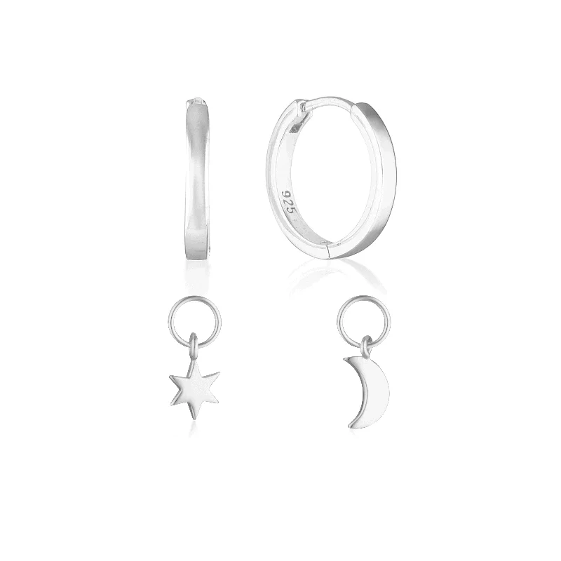 Thin hoop earrings-Build Your Earring Set Reese Silver