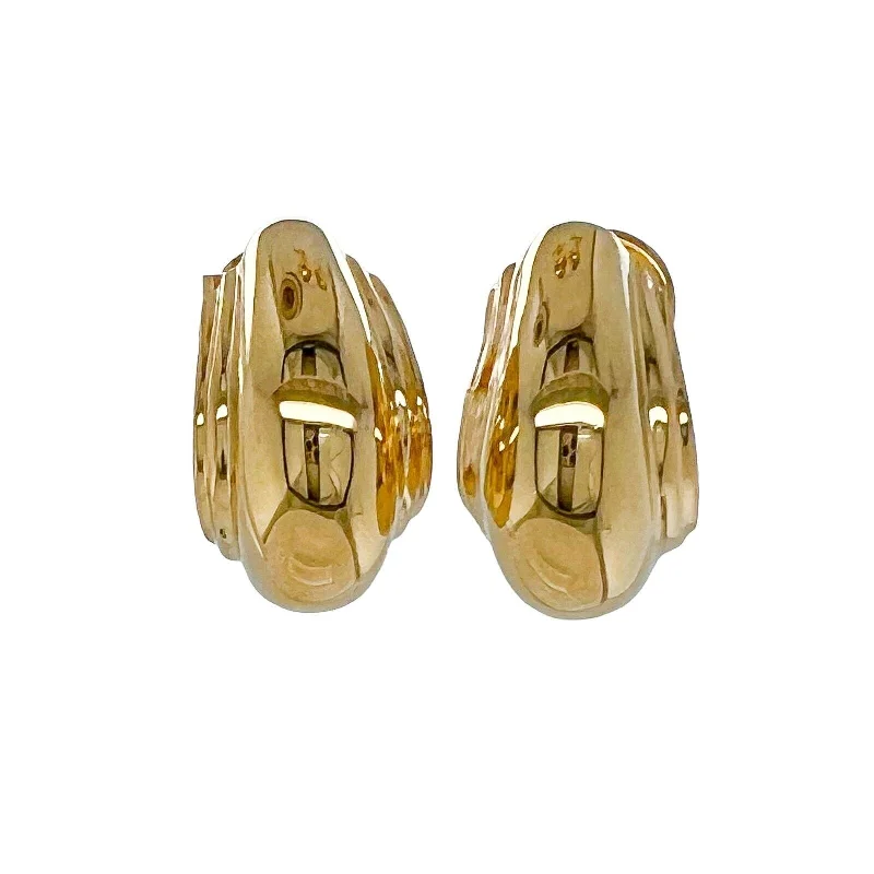 Victorian style earrings-Tiffany & Co. Paloma Picasso Vendome 18k Yellow Gold Half Hoop Earrings 15.4g