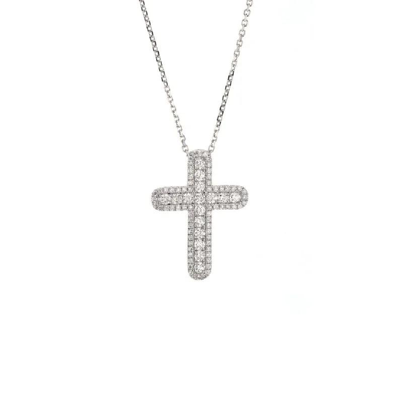 Thick link necklaces-0.50 ctw Diamond Cross Pendant Necklace