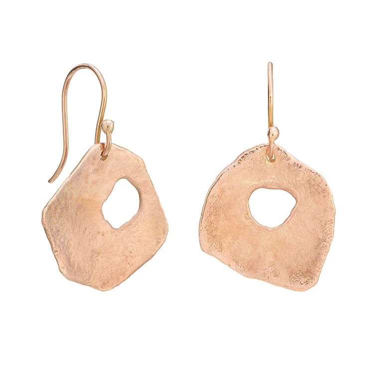 Thick bar earrings-Adder Stone Drops 9ct Rose Gold