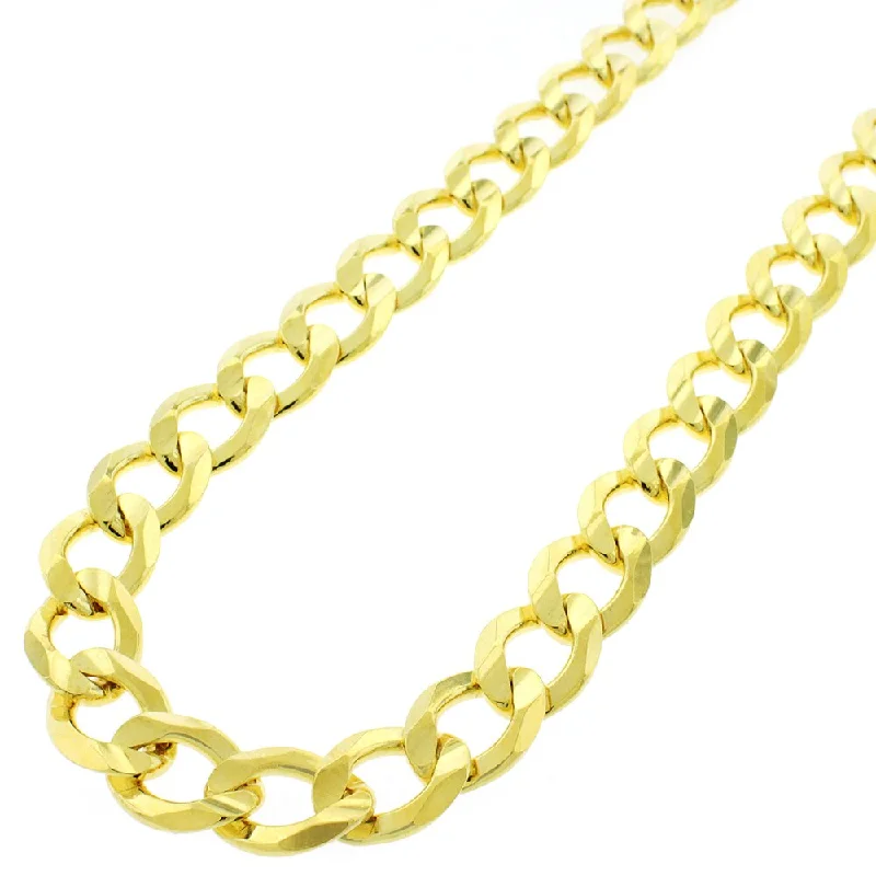 Polished name necklaces-Authentic Solid Sterling Silver 10.5mm Cuban Curb Link .925 ITProLux Yellow Gold Necklace Chains 20" - 30", Made In Italy